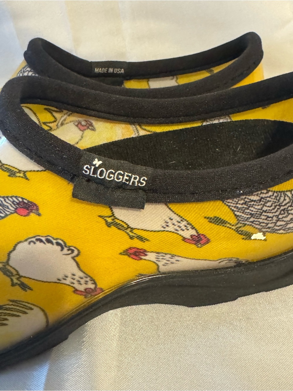Sloggers Yellow Chicken Print Slip-Ons